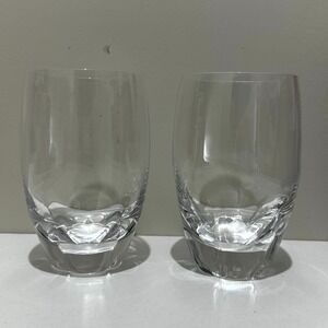 Set of 2 Lalique Baccarat Crystal Harmonie Highball Glasses Highlands Patterned